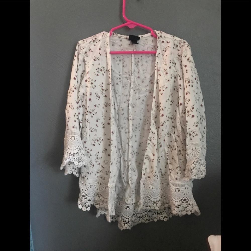 Kids lace floral cardigan